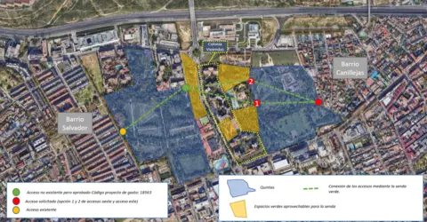 Senda verde peatonal paralela a la calle Alcalá