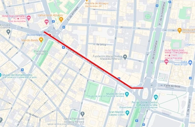 Carril bici de la C/Génova (Chamberí)