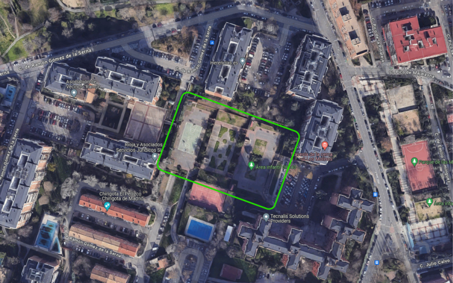 Propuesta de mejora de parque interior en Ramón Gómez de la Serna