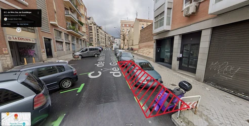 Zona propuesta para el aparcamiento exclusivo de motocicletas