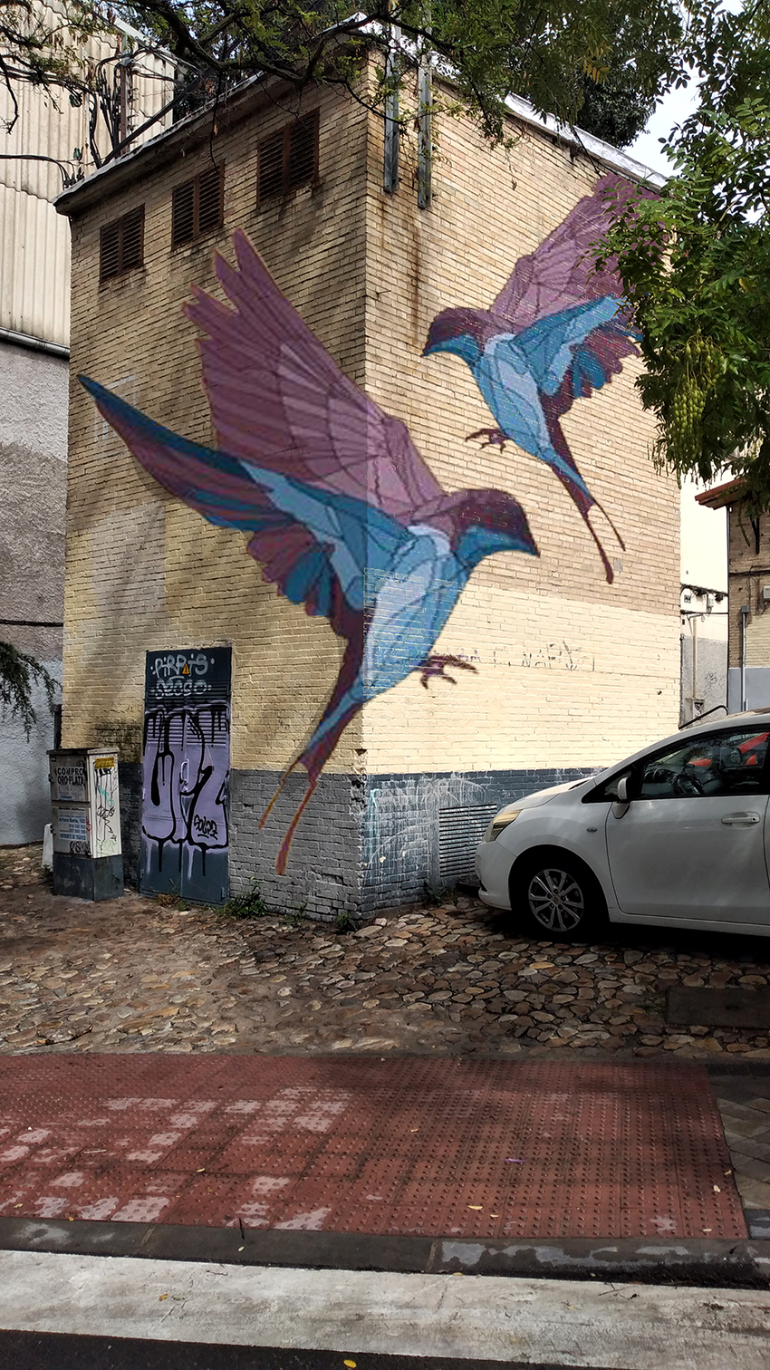 Mockup en uno de los transformadores que queremos intervenir con murales.