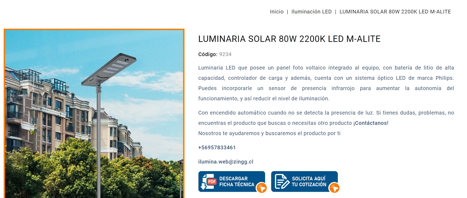 luminaria solar tipo con detector de movimiento