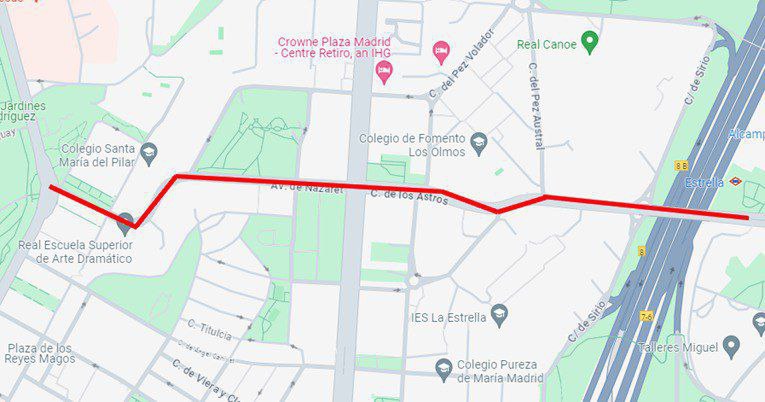 Trazado propuesto del carril