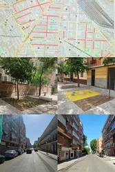 Plano de las calles para plantar arboles y ejemplos de los alcorques anchos