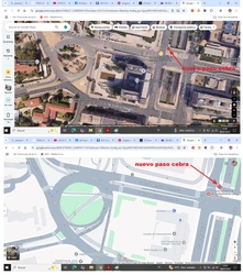 Nuevo paso cebra intersección entre el Paseo de La Castellana con la Avenida Monforte de Lemos
