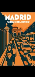 Parque El Retiro cuando se cierra o como atravesar Madrid por una acera estrecha compartida con barrios de alta densidad de habitantes. Imagen de Tina Paterson (@latinapaterson en X).