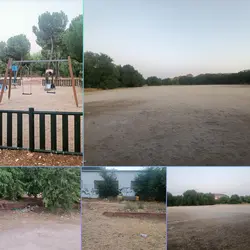 Imágenes donde se puede ver lo siguiente del parque-descampado:
- Parque infantil con pocos elementos para que sea usado.
- Explanada de todo el área donde se aprecia que tiene gran utilidad.
- Basura acumulada en las esquinas.
- Muebles abandonados.
- Campo de beisbol improvisado.