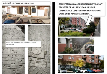 Estado actual y propuesta para la calle Villaescusa
