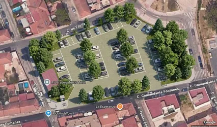 Aparcamiento arbolado Tercio Terol