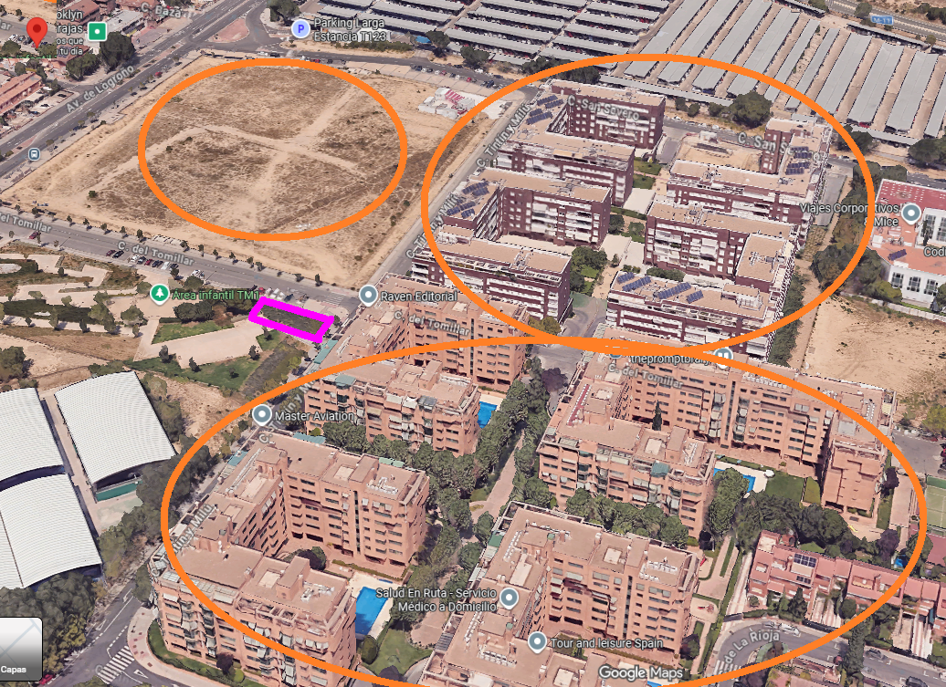 Ubicación de la esquina y manzanas afectadas