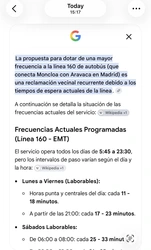 Situación línea 160